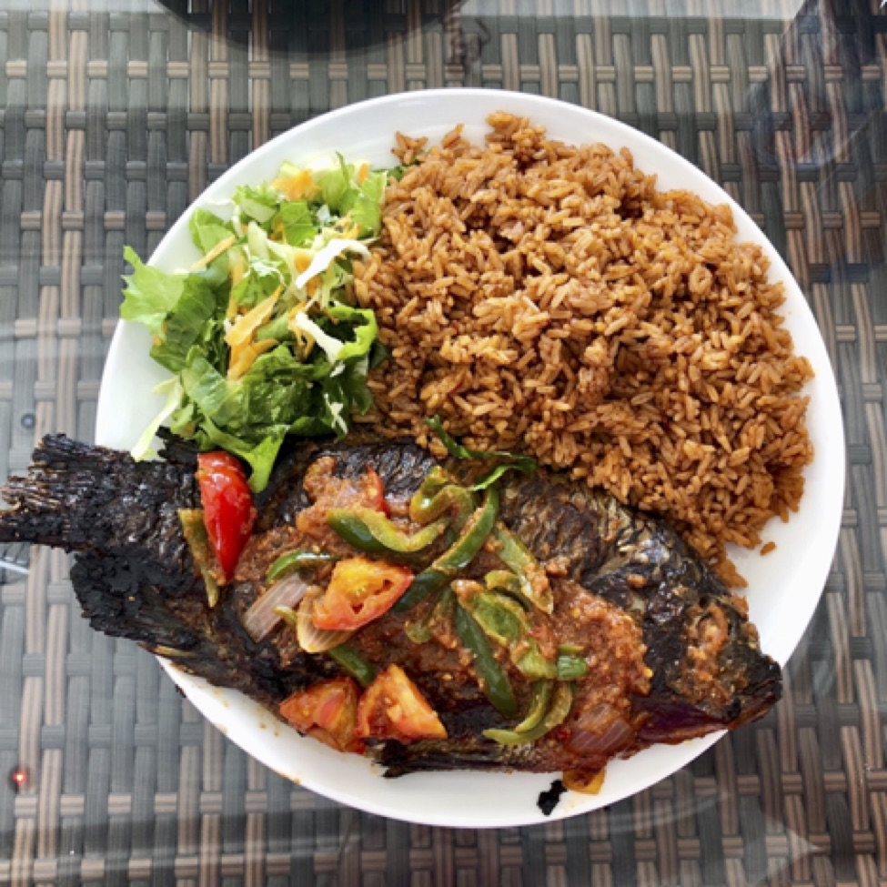 Image of fried rice with tilapia