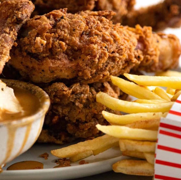 Image of wings with fries